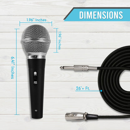 3-Piece Dynamic Microphone Kit High Output Zinc Alloy 26ft XLR Cable