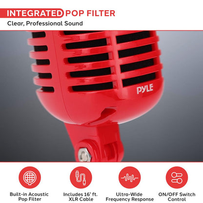 Classic Retro Vintage Microphone, Red