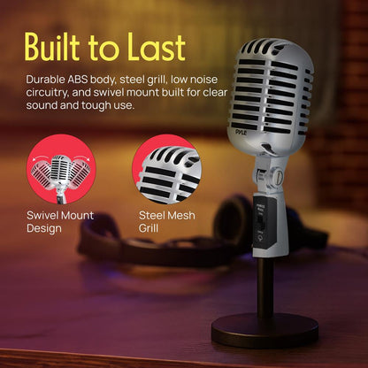 Classic Retro Vintage Microphone, Silver