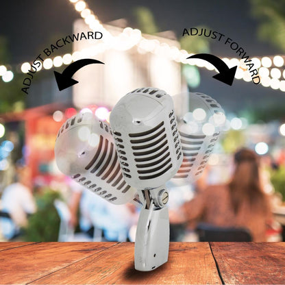 Retro Dynamic Vocal Microphone - High Clarity - Die-Cast Metal - Silver