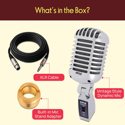 Microphone vintage rétro classique, argenté 