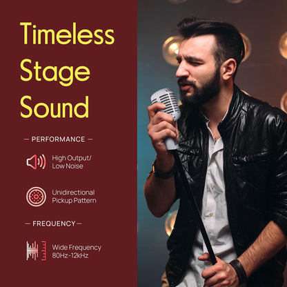 Microphone vintage rétro classique, argenté 