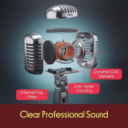 Microphone vintage rétro classique, argenté 