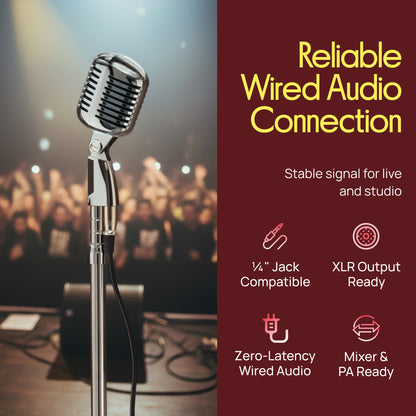 Vintage Style Microphone & Swing Stand