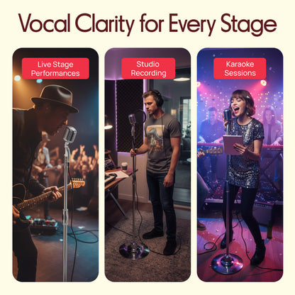 Vintage Style Microphone & Swing Stand