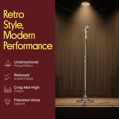 Vintage Style Microphone & Swing Stand