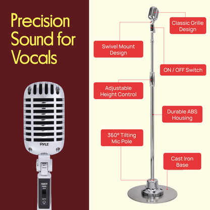 Vintage Style Microphone & Swing Stand