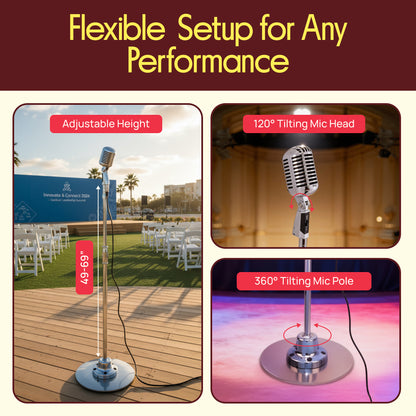 Vintage Style Microphone & Swing Stand