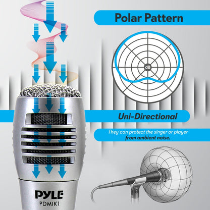 Microphone dynamique à haut rendement avec grille en acier et câble XLR de 2 mètres 