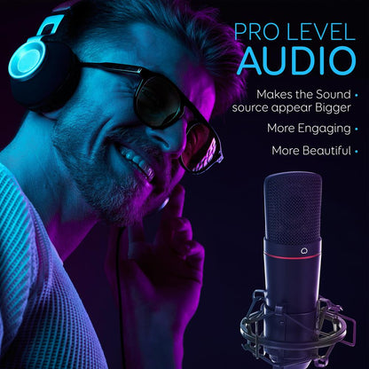 XLR Condenser Microphone Kit - Studio Quality, 34mm Capsule, Metal Alloy