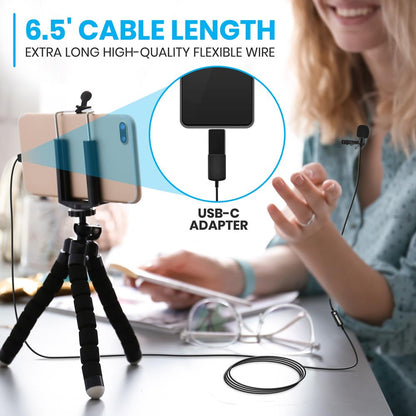 USB Lavalier Microphone - Clear Sound, Copper Shield, Omnidirectional