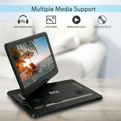 Lecteur DVD portable, écran haute résolution, écran pivotant, batterie rechargeable 