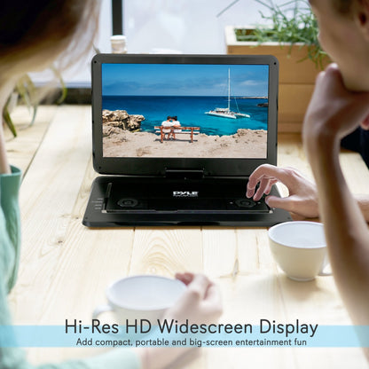 Lecteur DVD portable, écran haute résolution, écran pivotant, batterie rechargeable 