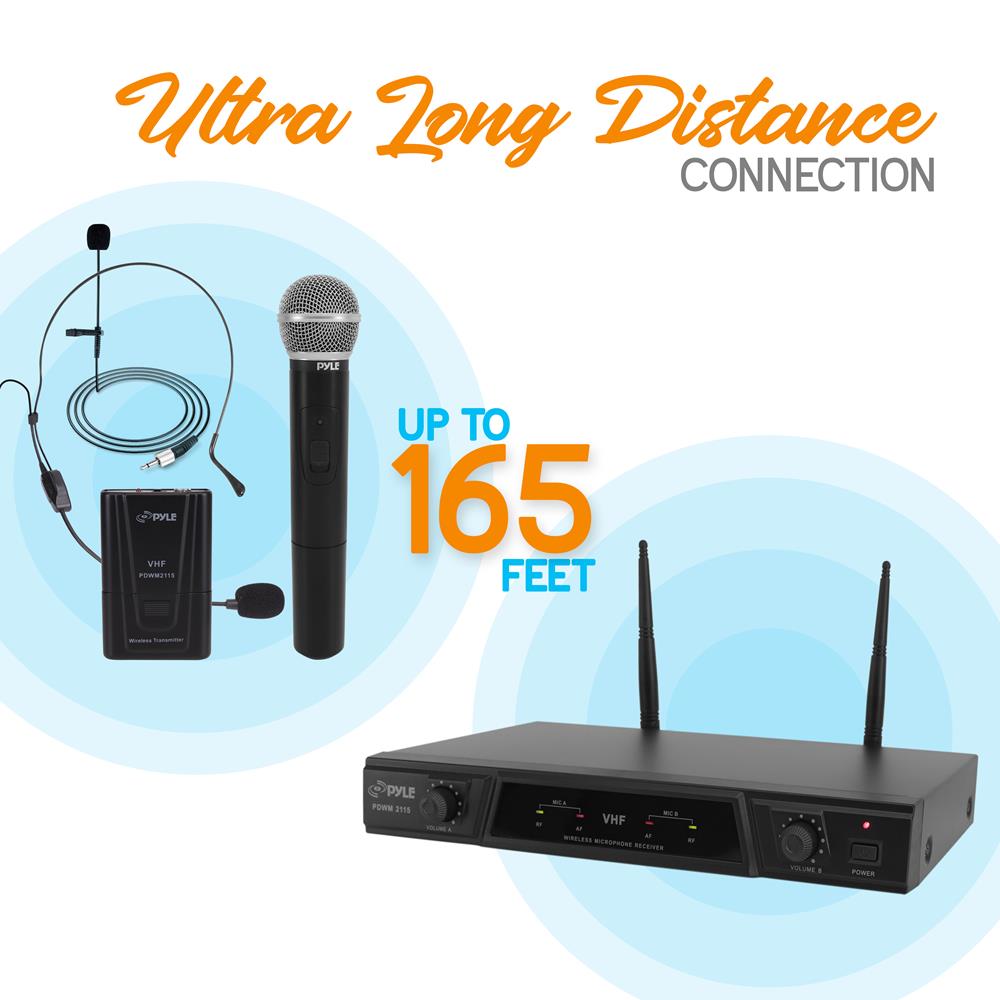 product image number 4 for Pyle Vhf 2-Ch. Wireless Microphone System Kit