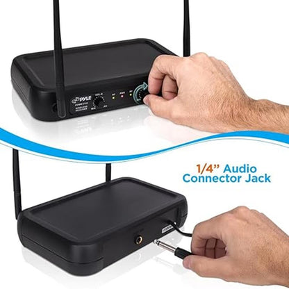 Dual Channel Wireless Mic System - Clear Sound, Adjustable Volume, VHF