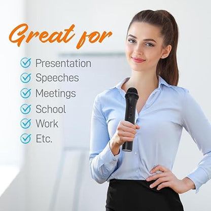 Dual Channel Wireless Mic System - Clear Sound, Adjustable Volume, VHF