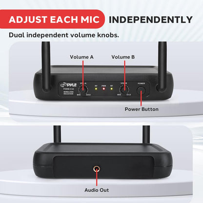 Dual Channel Wireless Mic System - Clear Sound, VHF, 2 Lavalier & Headset