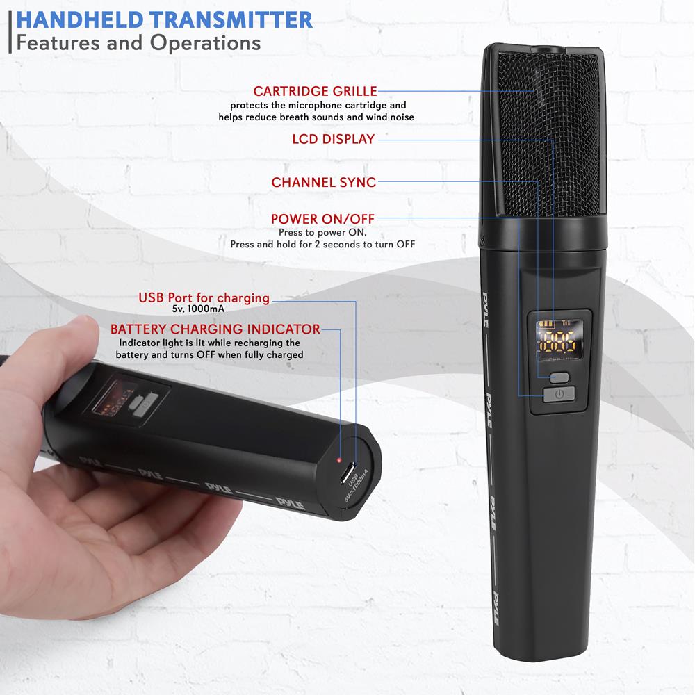 product image number 3 for Pyle Wireless Handheld Microphone System