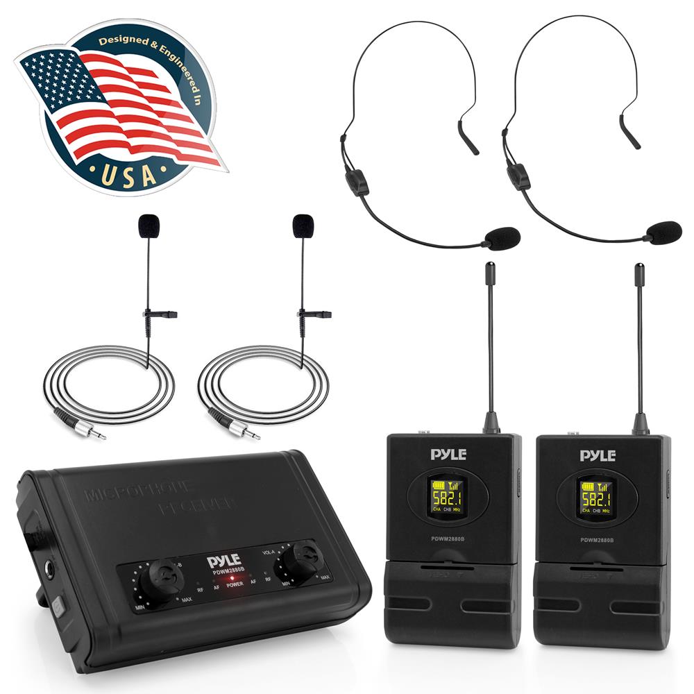 product image number 1 for Pyle 2-Ch. Desktop Wireless Microphone System