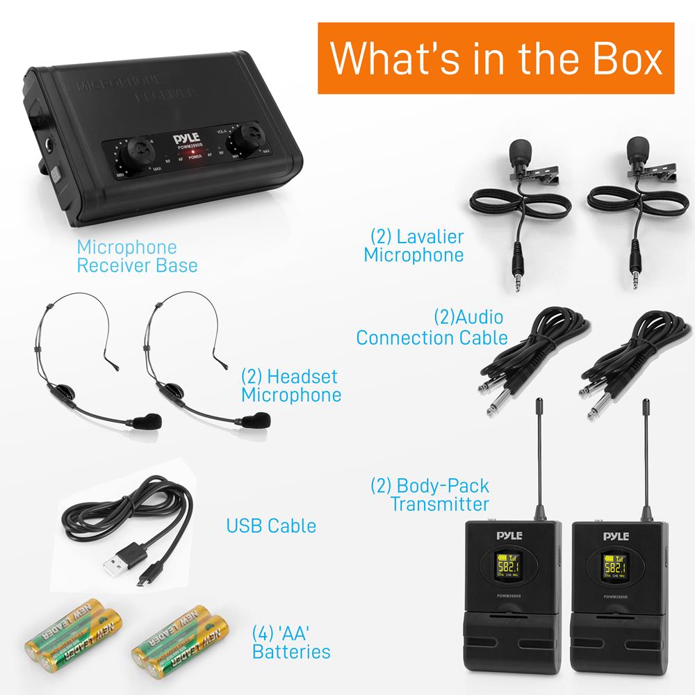 product image number 7 for Pyle 2-Ch. Desktop Wireless Microphone System
