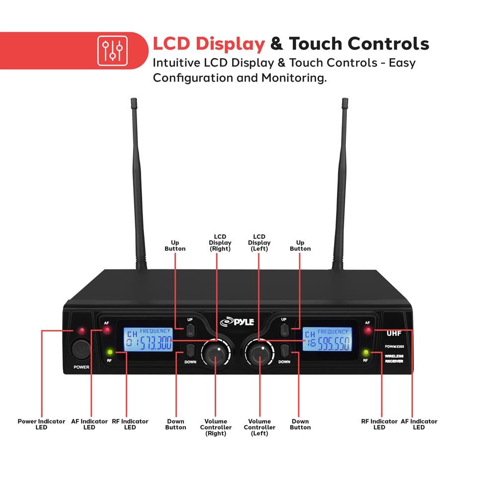 product image number 3 for Pyle Uhf Wireless Microphone System Kit