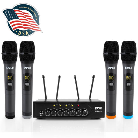 Wireless Microphone System, Crisp Audio, UHF Dual Mics, Rechargeable Receiver