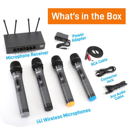 Wireless Microphone System, Crisp Audio, UHF Dual Mics, Rechargeable Receiver