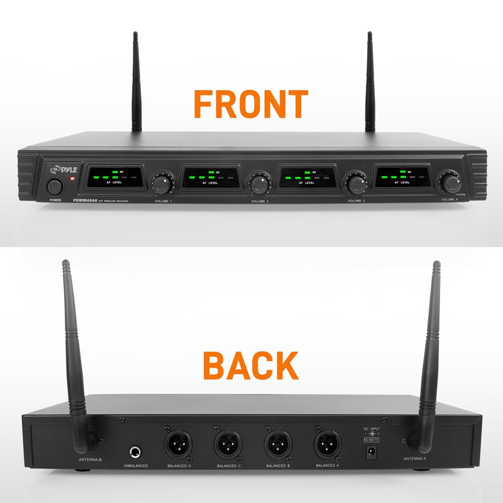 product image number 3 for Pyle 4-Ch. Uhf Wireless Microphone System Kit