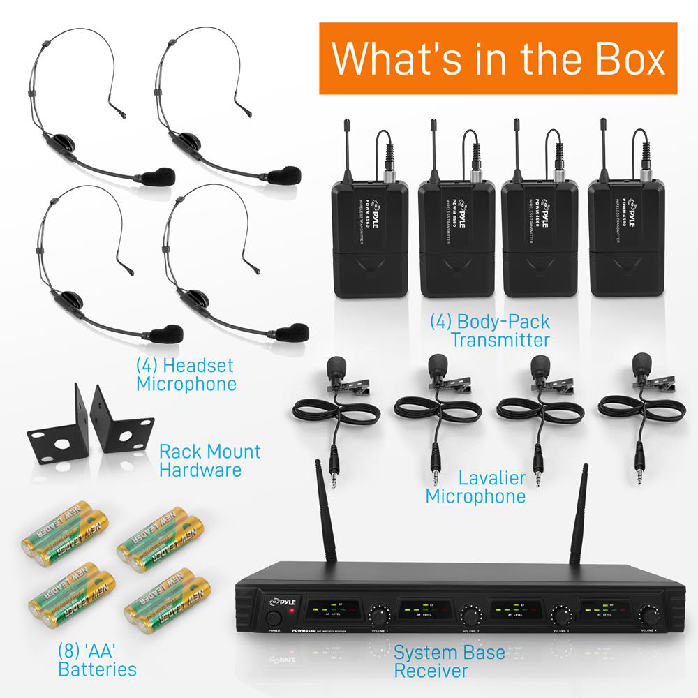 product image number 7 for Pyle 4-Ch. Uhf Wireless Microphone System
