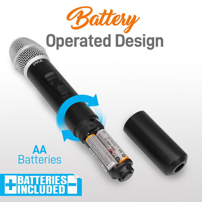 8-Channel UHF Wireless Mic System, 164 ft Range, Digital Display