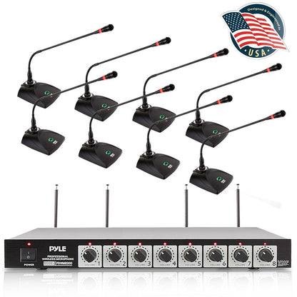 8-Channel Wireless Mic System - Extended Range, Condenser Mics, Rack Mount