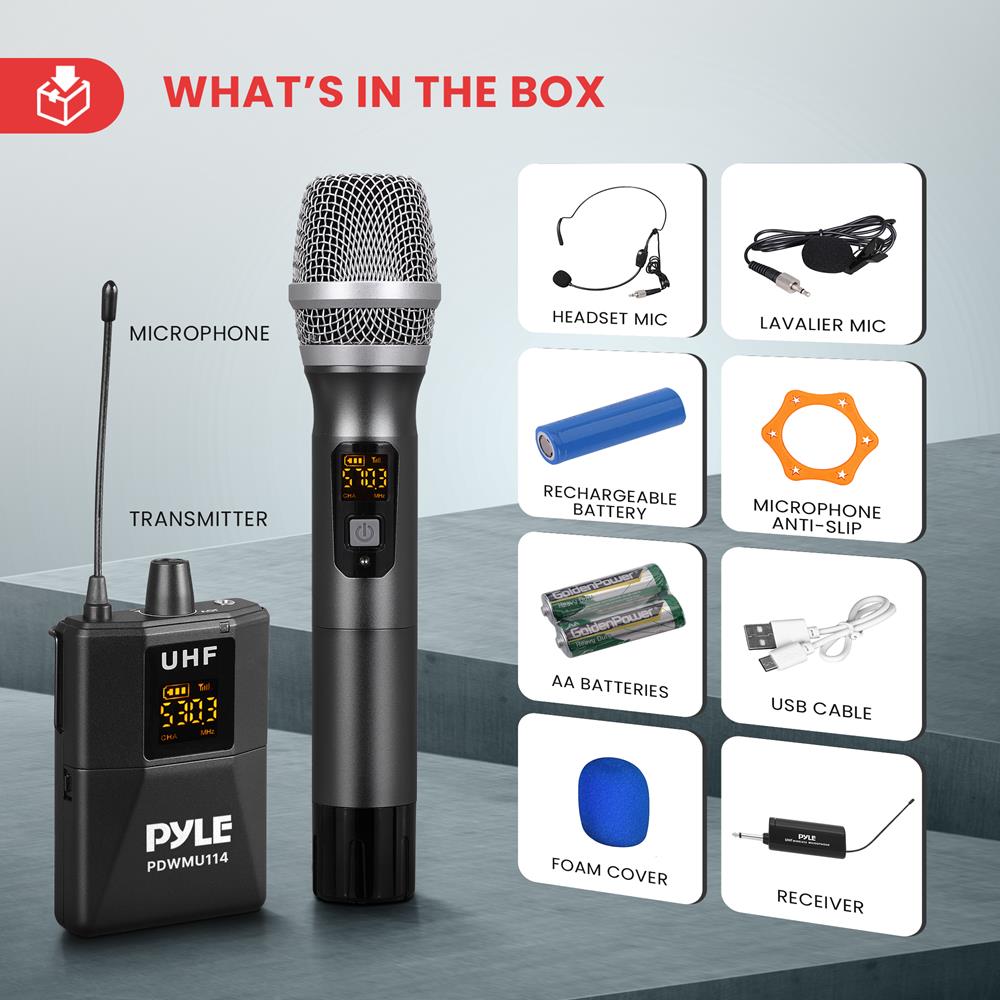 product image number 6 for Pyle Universal Uhf Wireless Microphone