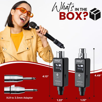 Système d'adaptateur XLR sans fil, portée de 90 pieds, 48k UHF numérique, gris foncé 