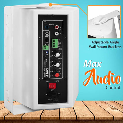 Wall Mount Speaker System - Wireless Bluetooth, 300W, White