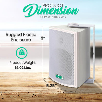 product image number 3 for Pyle 5.25" Indoor/Outdoor Wall Mount Speakers