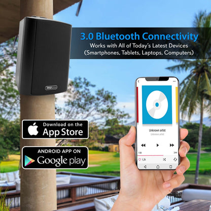 6.5" Waterproof Bluetooth Speakers - High Power Sound, Easy Install, White