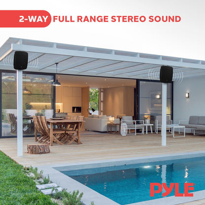 Haut-parleurs Bluetooth étanches d'extérieur - Basses profondes, paire de 6,5", résistants aux intempéries 