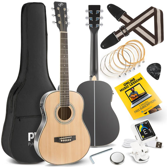 34" Electric Acoustic Guitar, Enhanced Sound, Spruce Plywood, Natural Finish