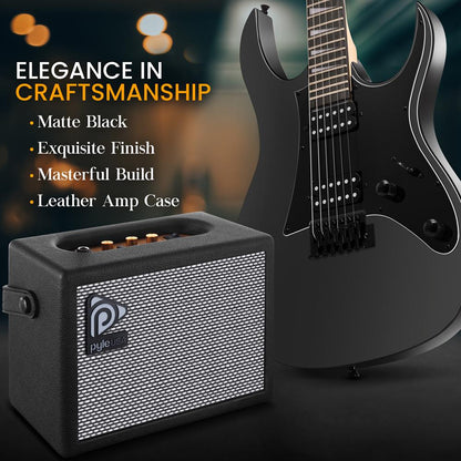 Electric Guitar Kit, Fast Play, Dual Humbucker, Solid Paulownia, Black Matte