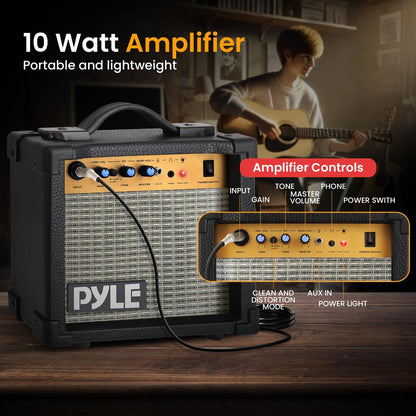 Electric Guitar Set with Amp, Full Size, 6-String, Glossy Finish