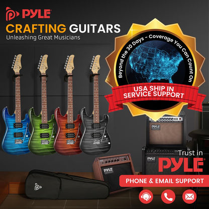 Electric Guitar Set with Amp, Full Size, 6-String, Glossy Finish