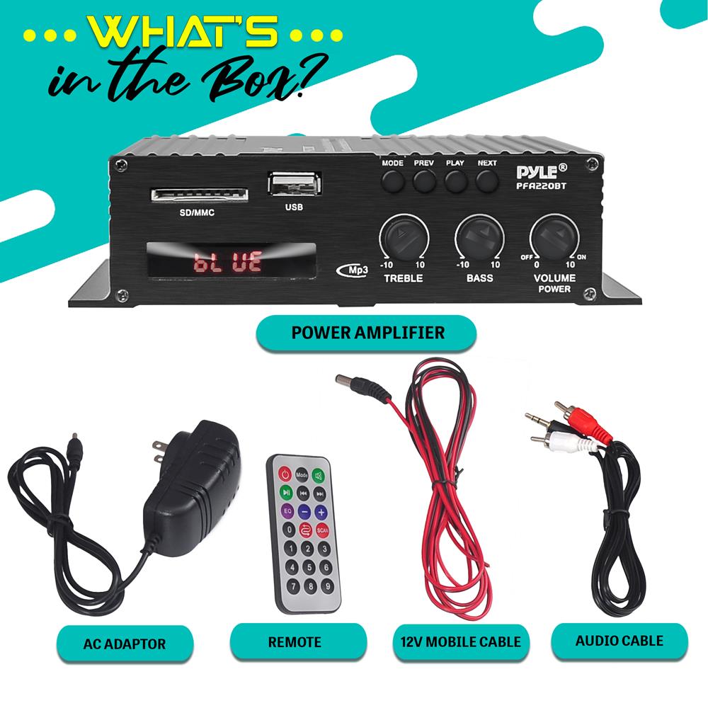 product image number 7 for Pyle Home Audio Desktop Bluetooth Amplifier