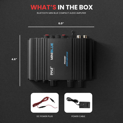 Compact Mini Bluetooth Audio Amplifier with Mic Input