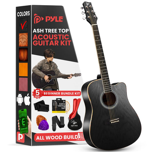 Acoustic Guitar Kit 41" Cutaway Ashtree Top Matte Finish with Gig Bag