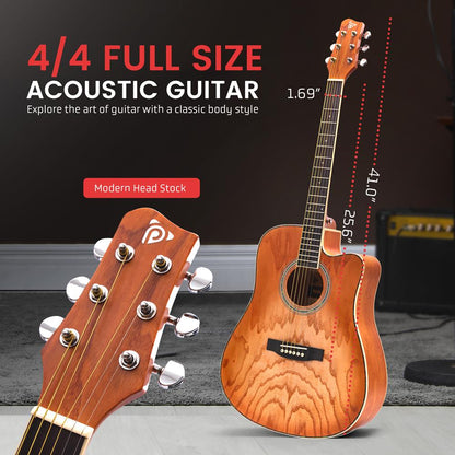Acoustic Guitar Kit 41" Cutaway Ashtree Top Cherry Burst Matte
