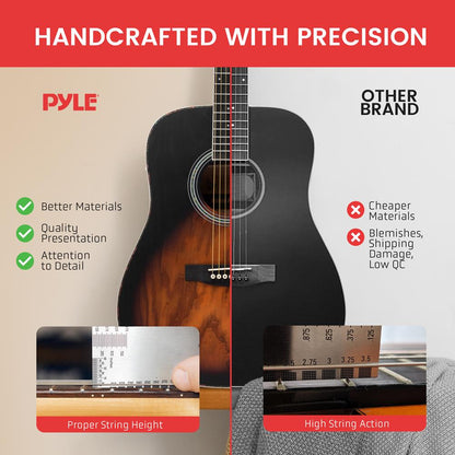 41" Acoustic Guitar Kit, Crisp Sound, Ashtree Top, Sunburst Matte