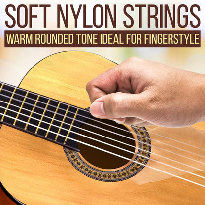 Beginner 6-String Acoustic Guitar Kit, Junior Size, Gloss Finish, Natural