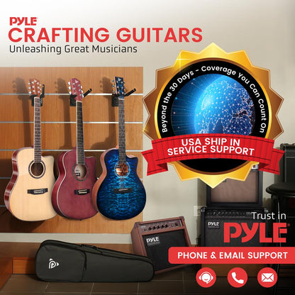 Beginner Acoustic Guitar Kit, Beautiful Sound, Hand-Crafted Wood, Brown Gloss