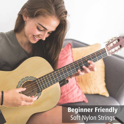 Acoustic Guitar Kit, Beginner 3/4 Size, All Wood, 36" Natural Ash