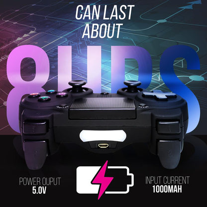 Manette de jeu sans fil, design ergonomique, capteur à 6 axes, lumières LED 